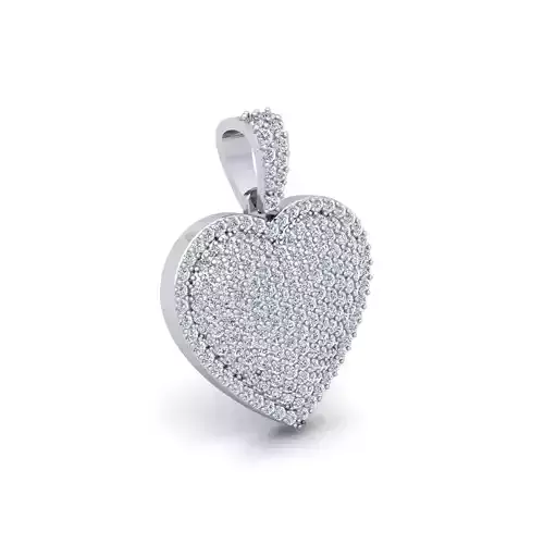 Heart Pendent 3d Model and Render Deatil