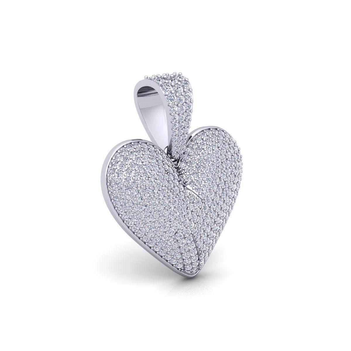 Brokan Heart Pendent 3d Model and Render Detail 3D print model_2
