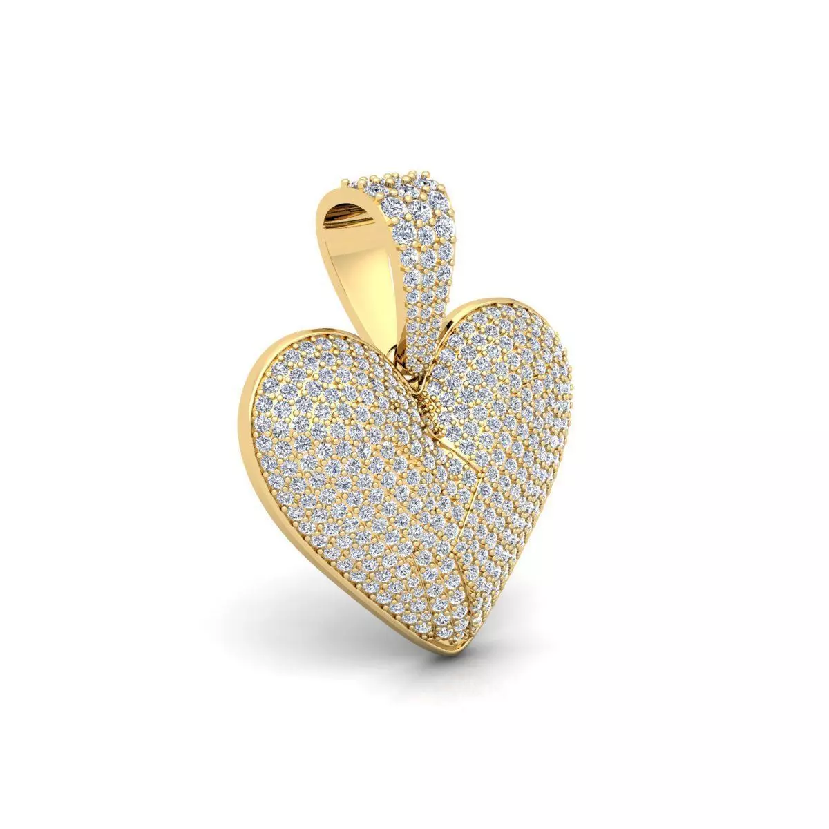 Brokan Heart Pendent 3d Model and Render Detail 3D print model_0