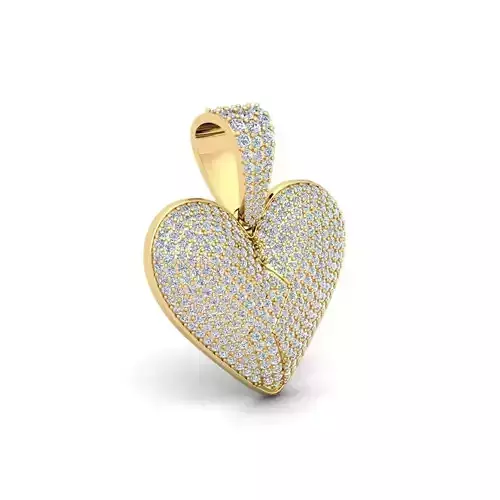 Brokan Heart Pendent 3d Model and Render Detail