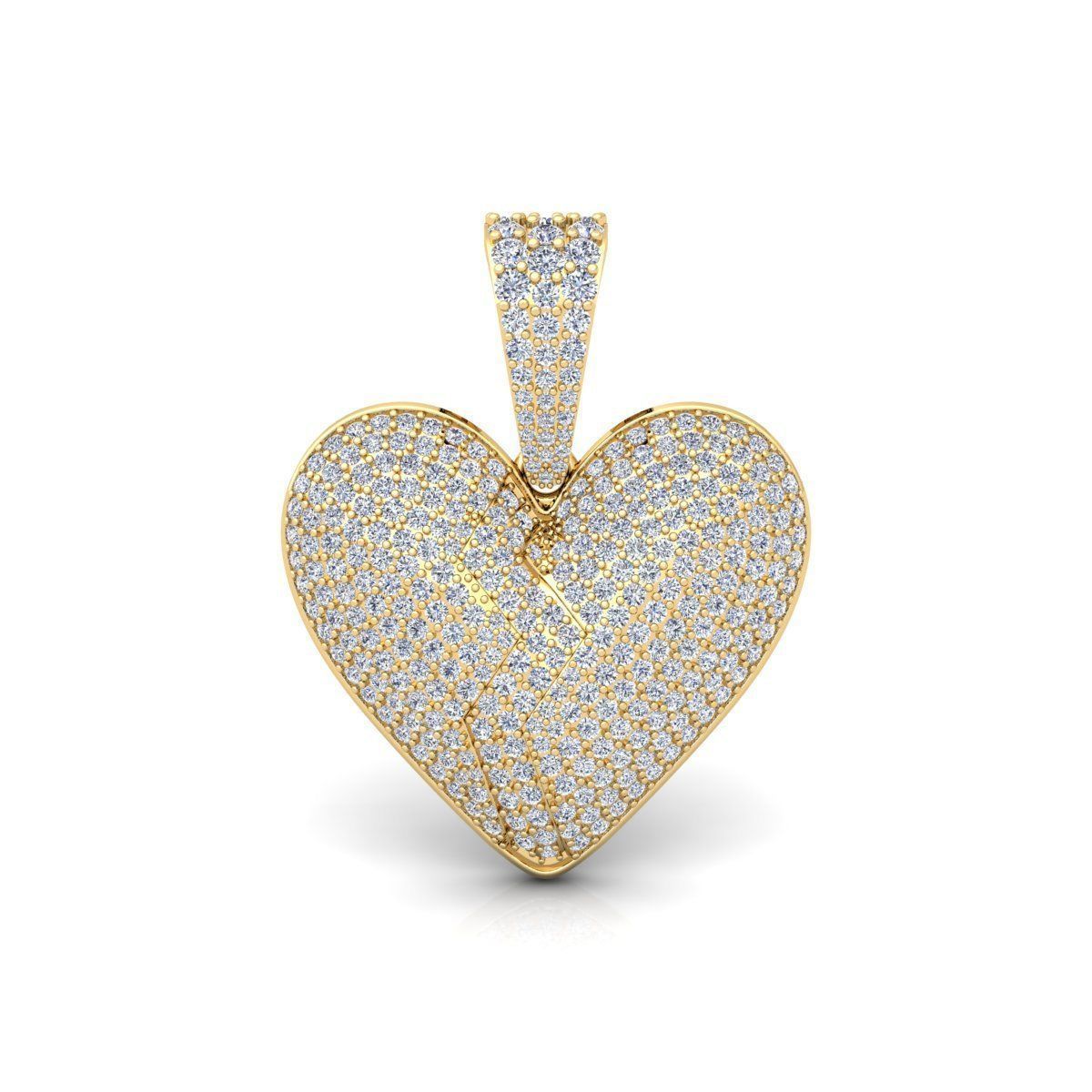 Brokan Heart Pendent 3d Model and Render Detail 3D print model_7