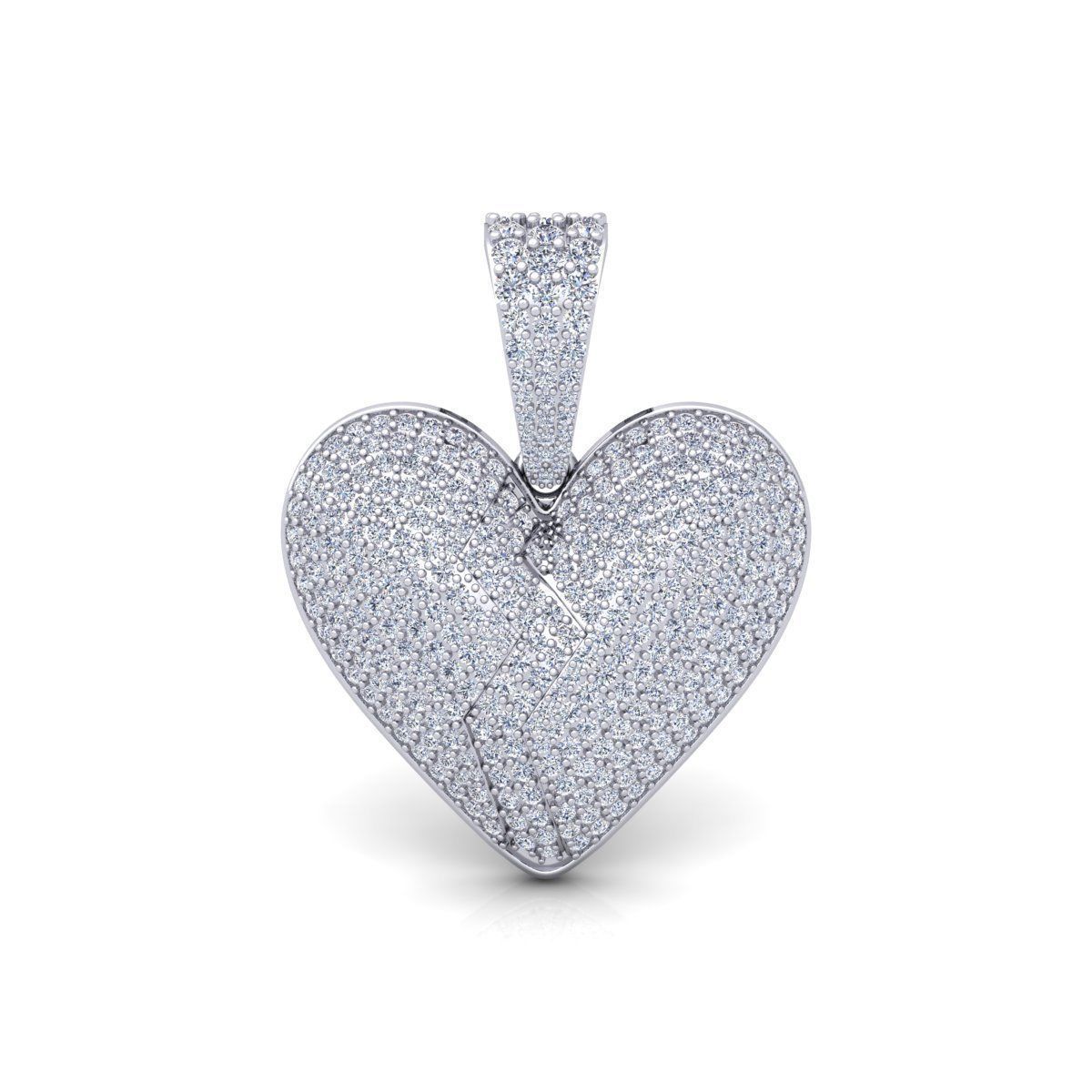 Brokan Heart Pendent 3d Model and Render Detail 3D print model_9