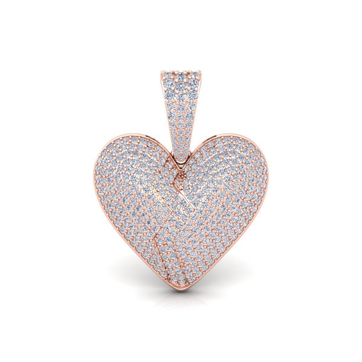 Brokan Heart Pendent 3d Model and Render Detail 3D print model_3