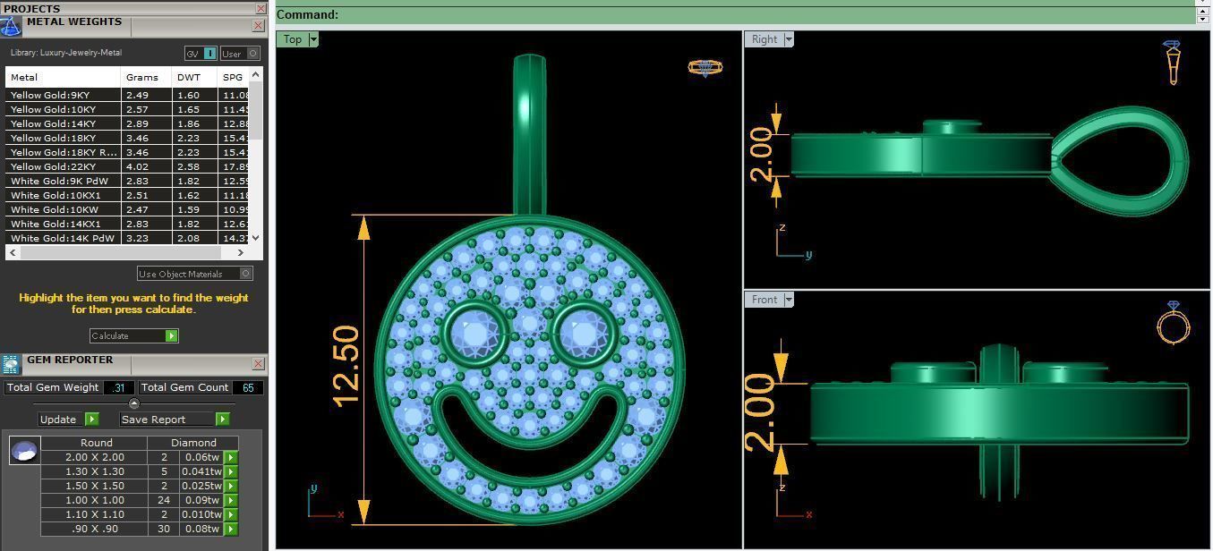 Smile Face Pendent 3d Model and Render Detail 3D print model_4