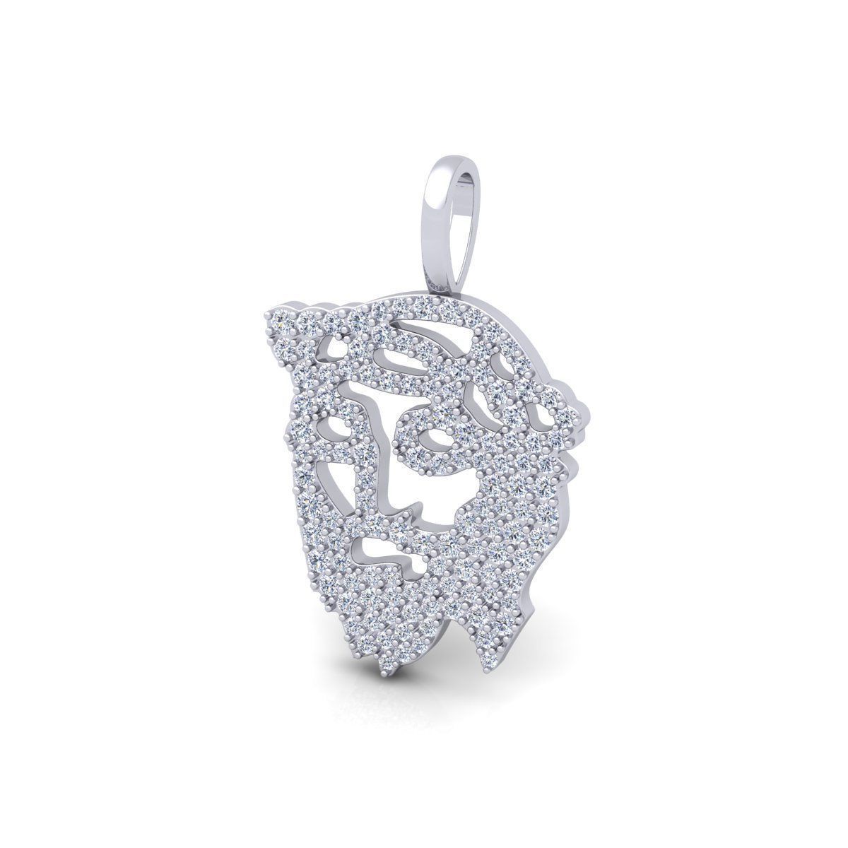 Jezus Face With Diamond 3d Model and Render Detail 3D print model_12