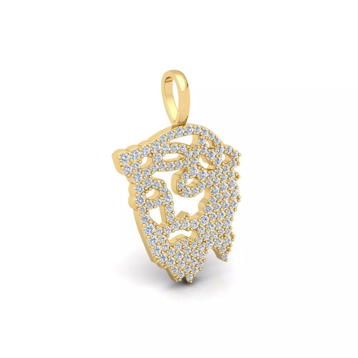 Jezus Face With Diamond 3d Model and Render Detail 3D print model_0