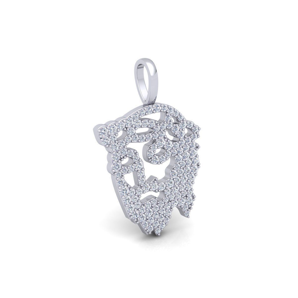Jezus Face With Diamond 3d Model and Render Detail 3D print model_2