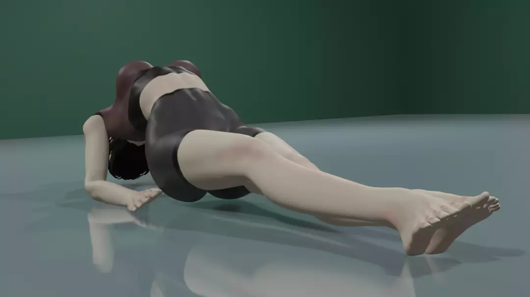 Fit Girl doing yoga 3D model
