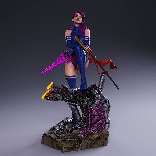 Psylocke avengers female statue 3D print model