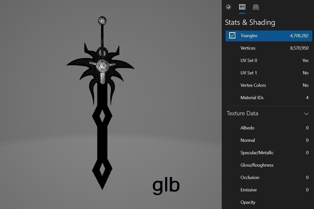 Blue Sword 3D model_4