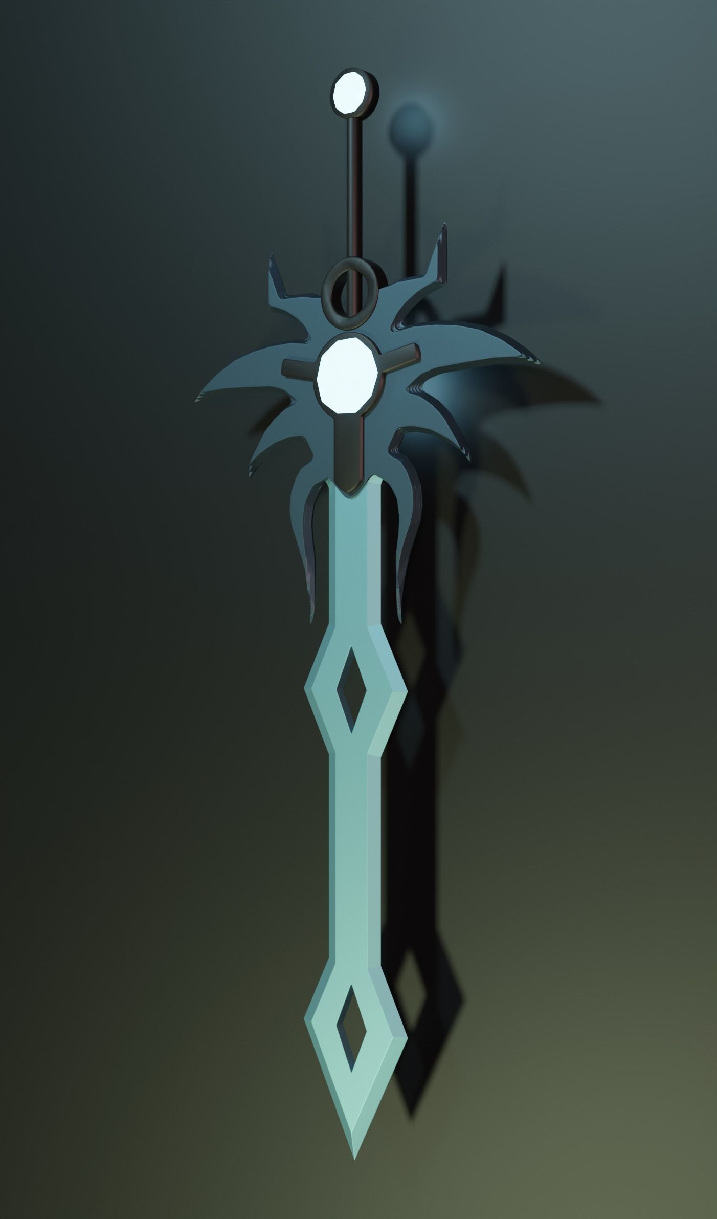 Blue Sword 3D model_1