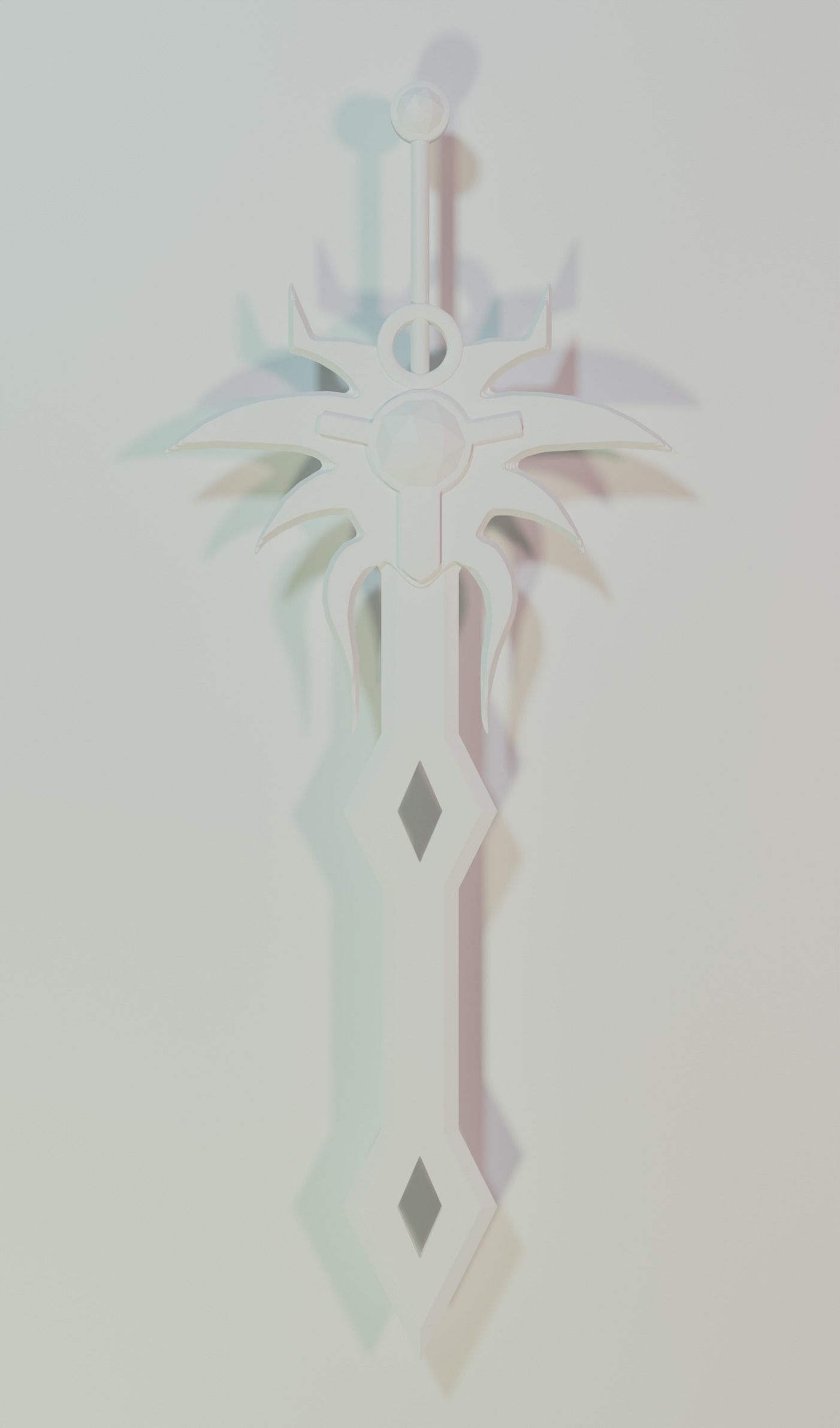 Blue Sword 3D model_2