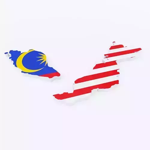 Malaysia map lowpoly 3d model 