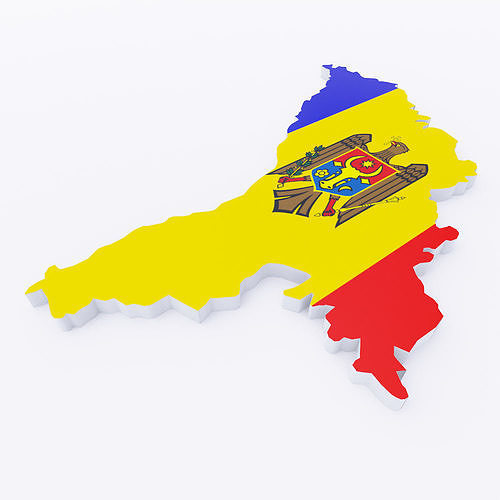 Moldova map lowpoly 3d model  Low-poly 3D model