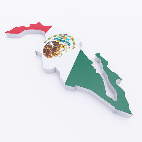  Mexico map 3d model  Low-poly 3D model