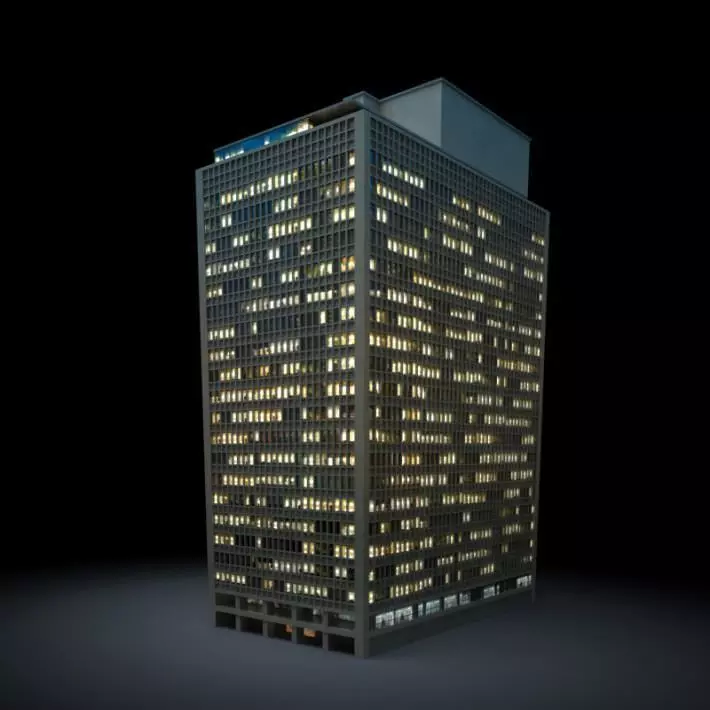Gray Tall Skyscraper 3D model_0