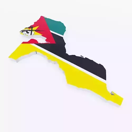 Mozambique map 3d model 