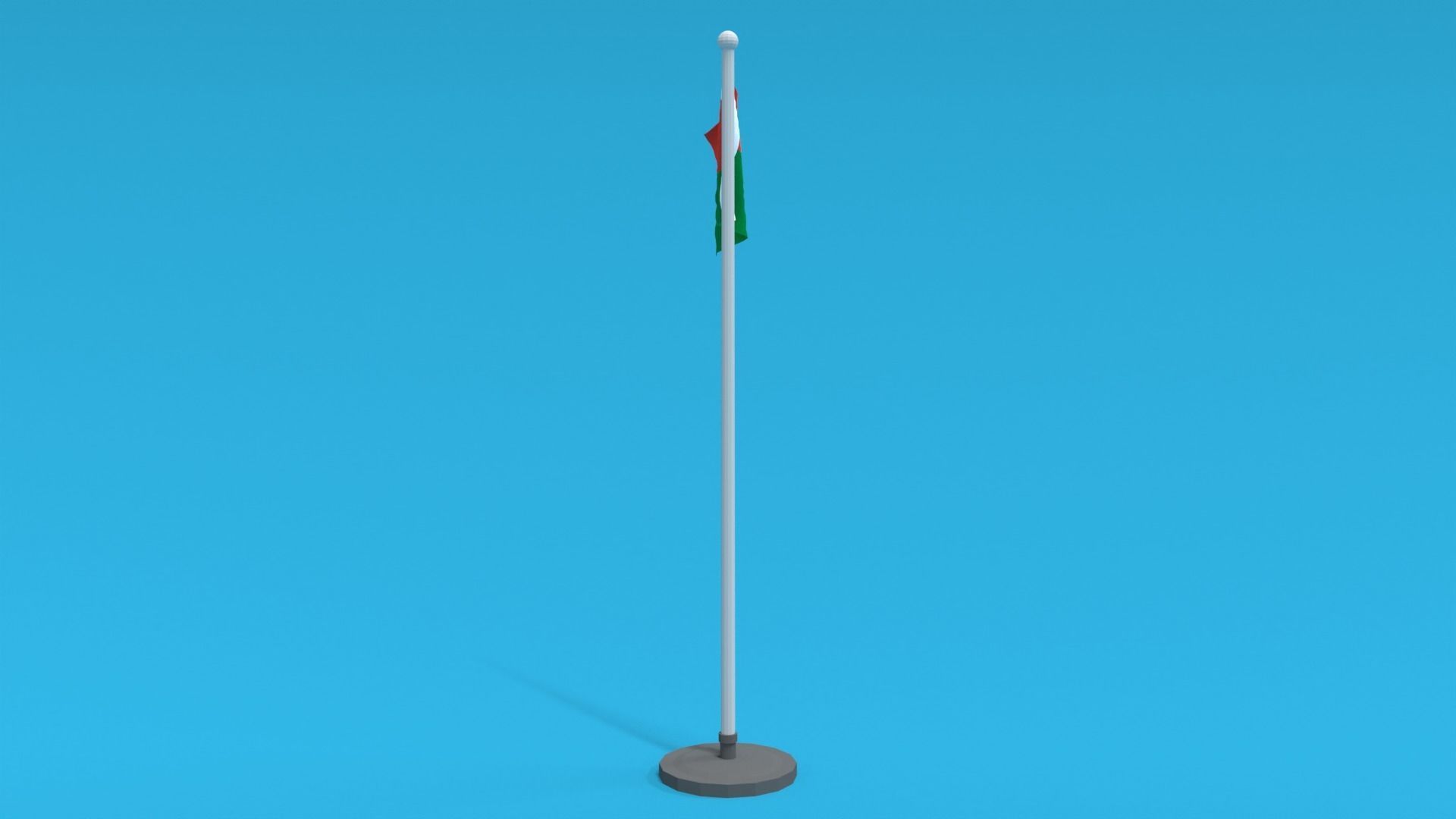 Low Poly Seamless Animated Madagascar Flag Low-poly 3D model_6