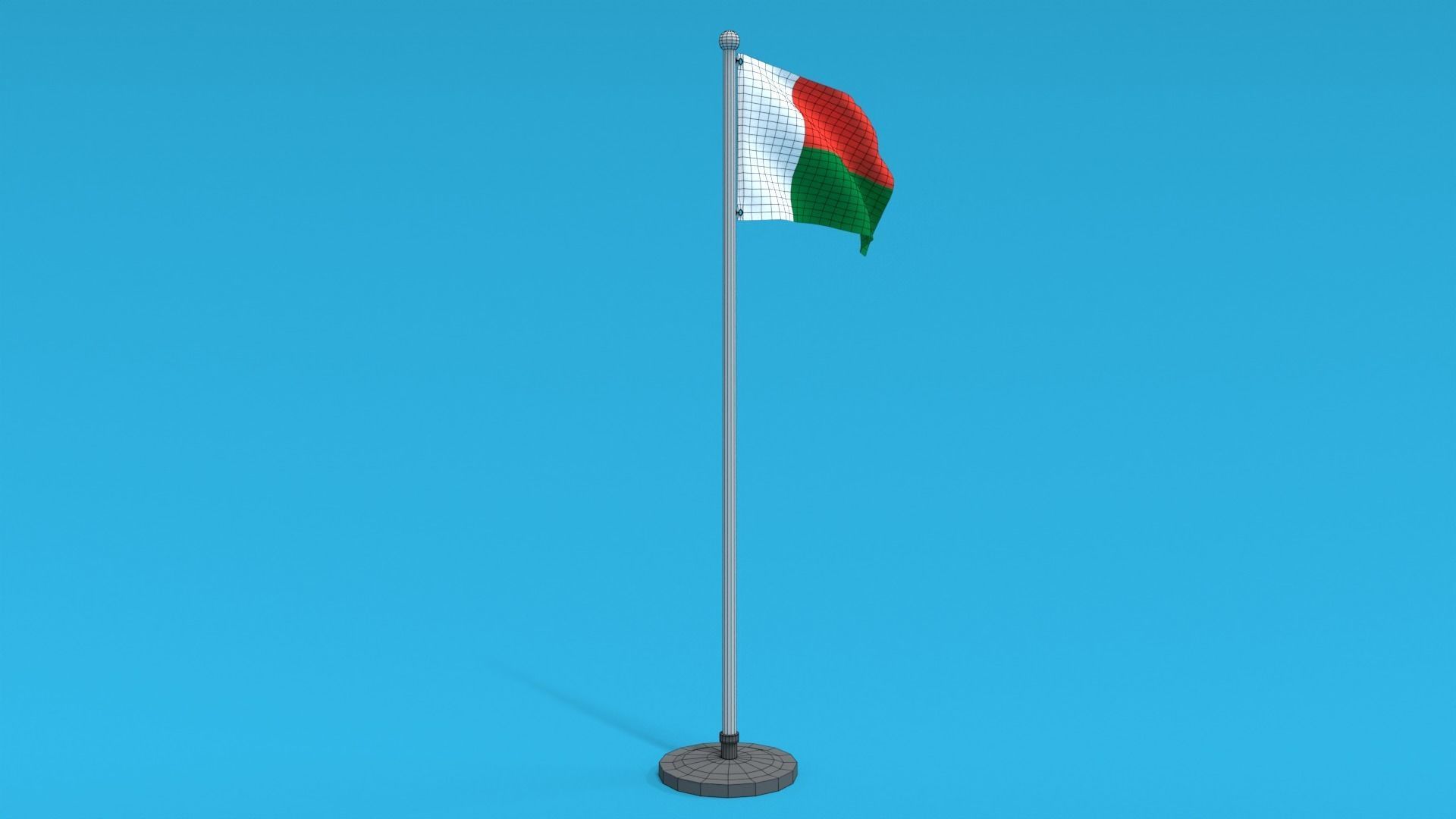 Low Poly Seamless Animated Madagascar Flag Low-poly 3D model_16