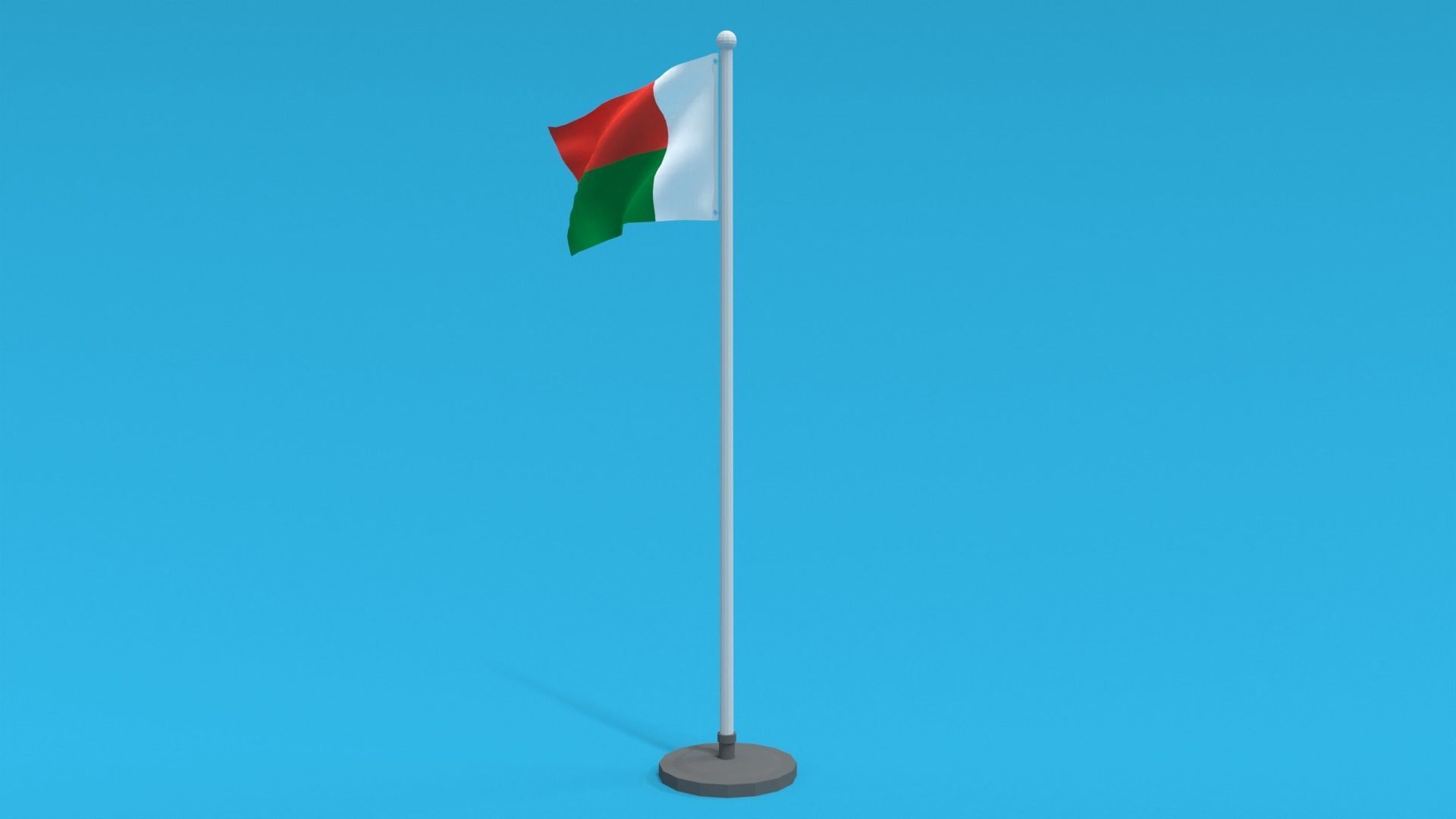 Low Poly Seamless Animated Madagascar Flag Low-poly 3D model_5
