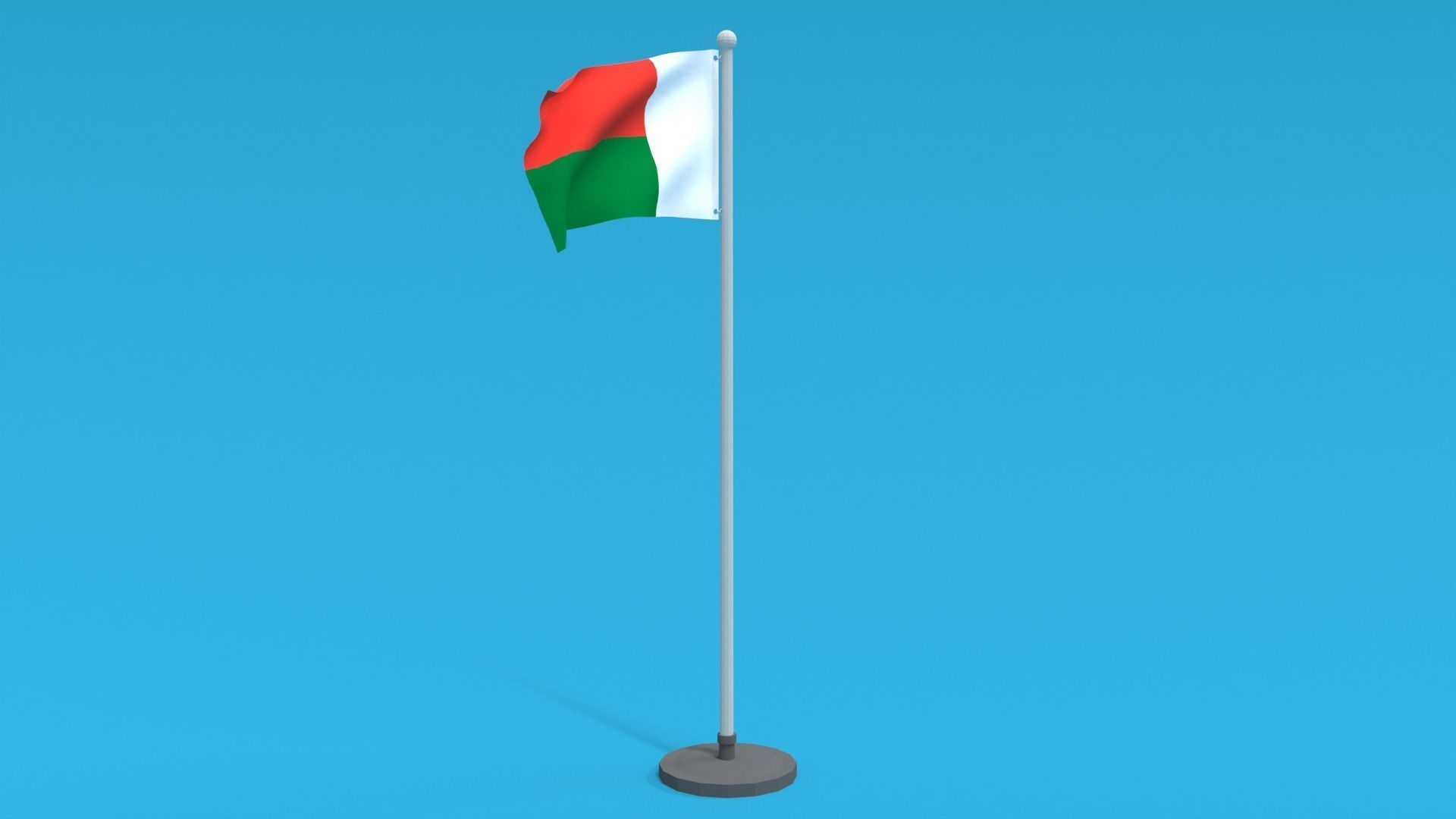 Low Poly Seamless Animated Madagascar Flag Low-poly 3D model_3