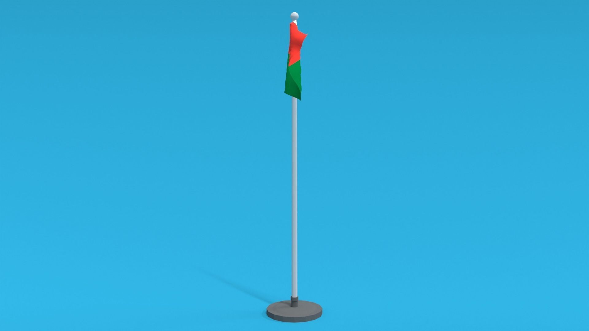 Low Poly Seamless Animated Madagascar Flag Low-poly 3D model_2
