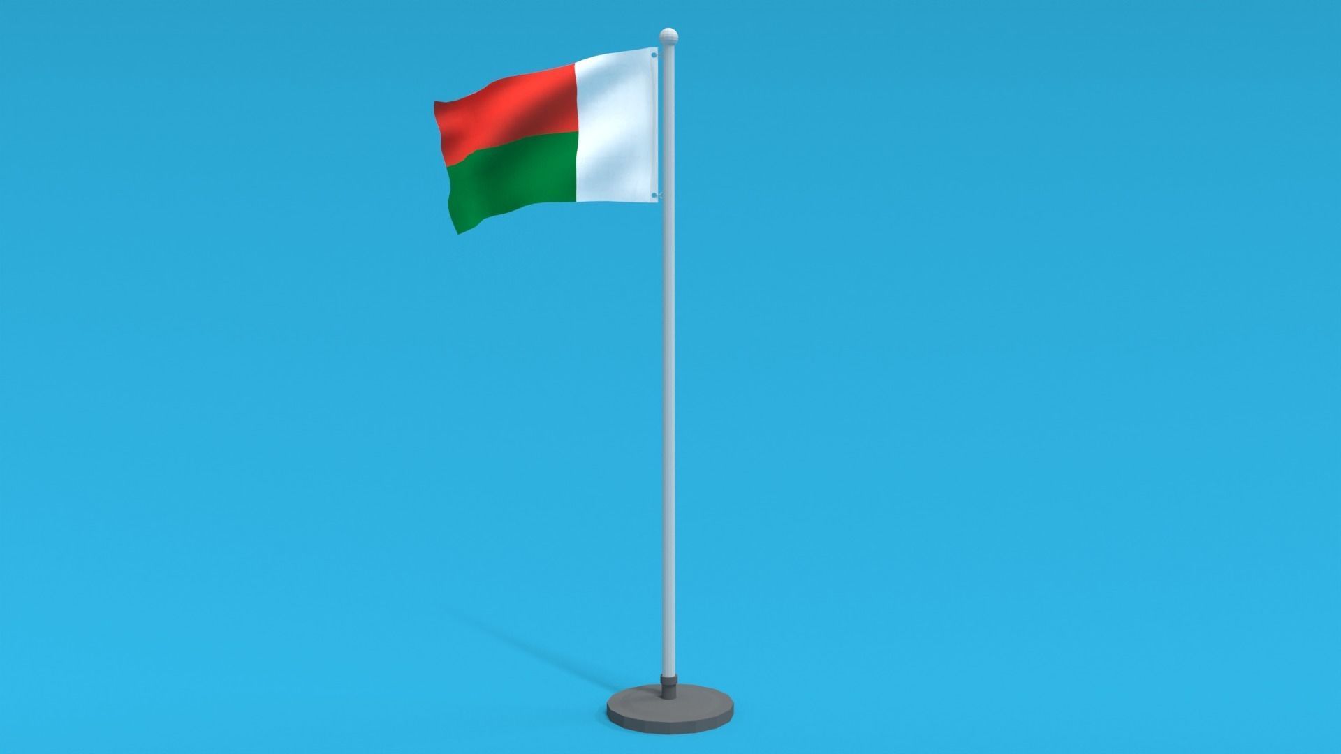 Low Poly Seamless Animated Madagascar Flag Low-poly 3D model_4