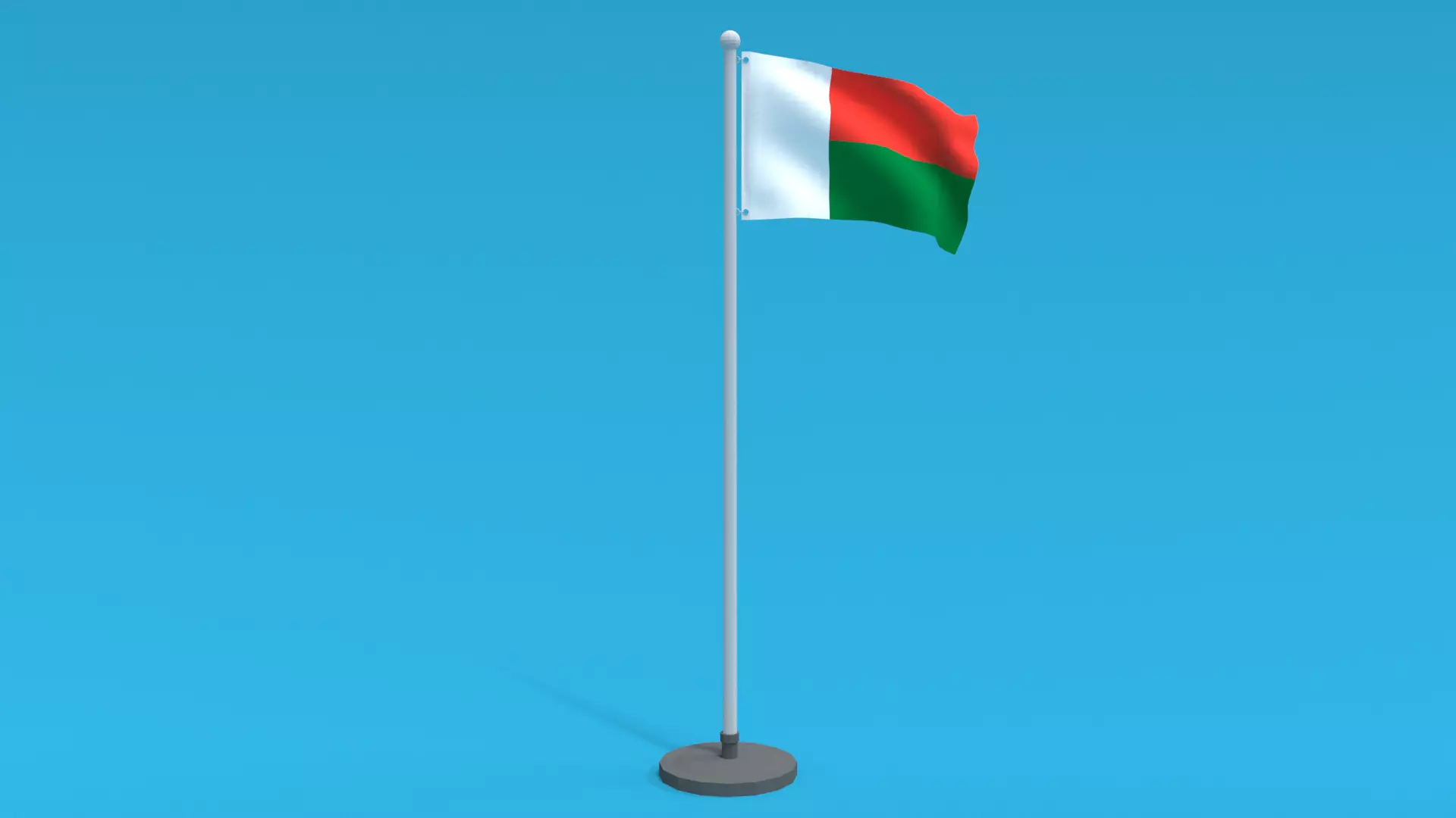 Low Poly Seamless Animated Madagascar Flag Low-poly 3D model_0