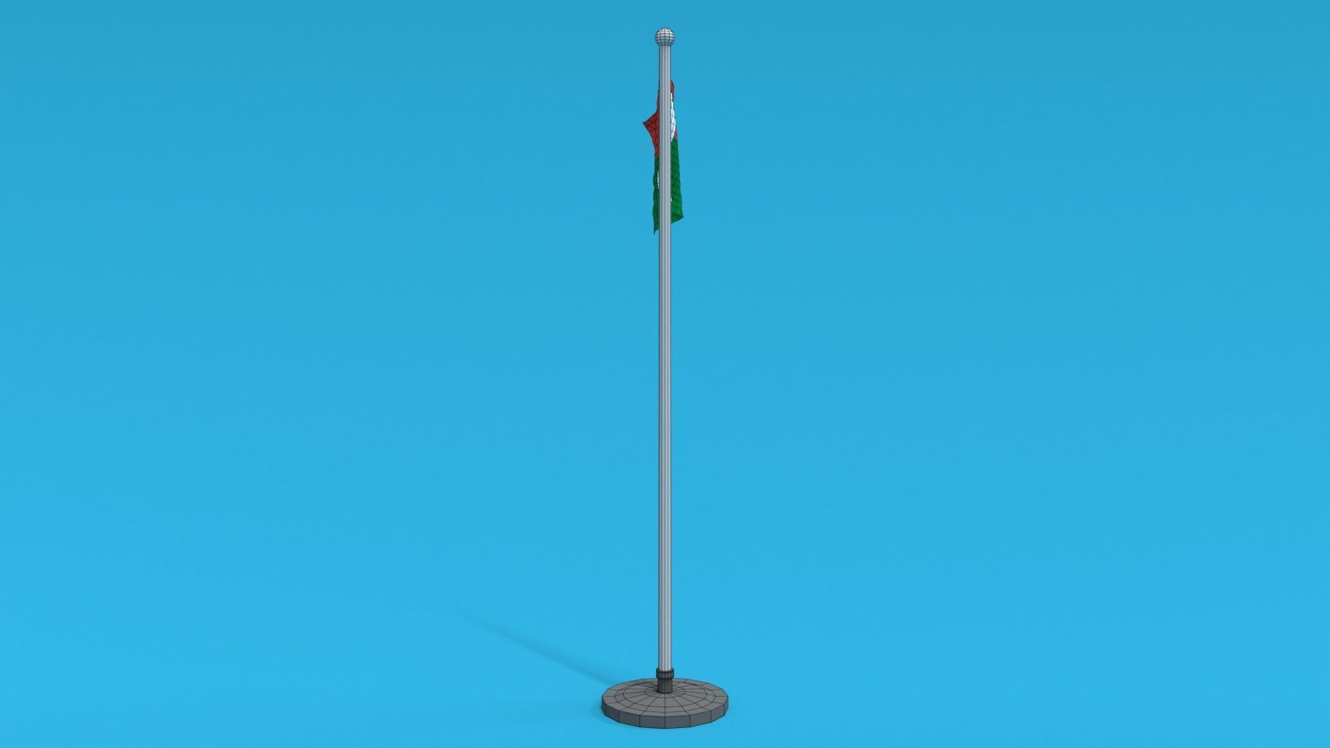 Low Poly Seamless Animated Madagascar Flag Low-poly 3D model_15