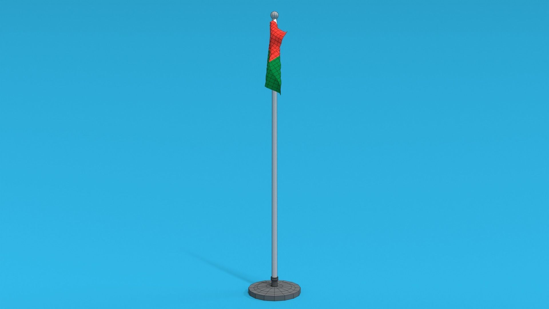 Low Poly Seamless Animated Madagascar Flag Low-poly 3D model_11