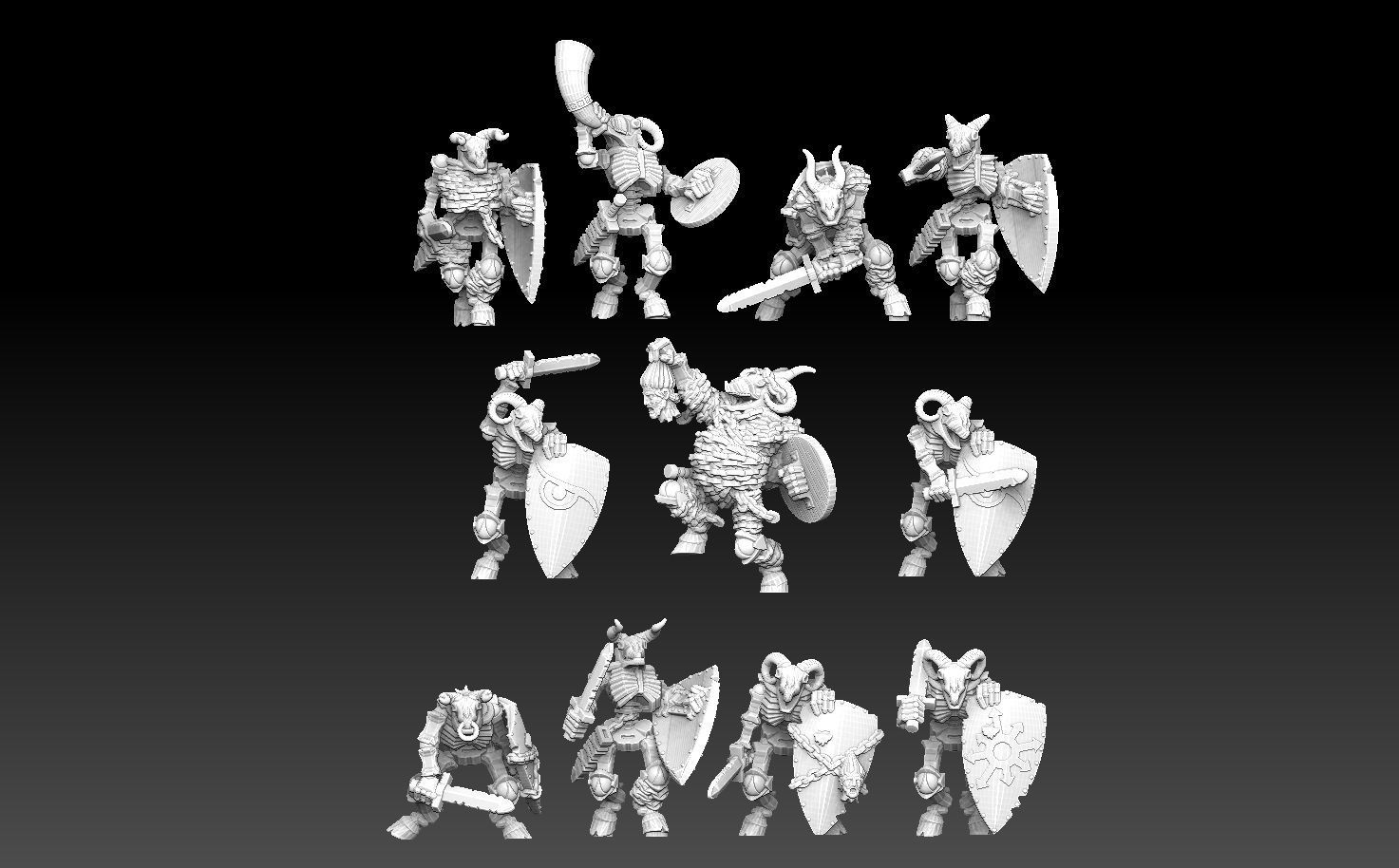 Undead Beastmen Light Swordsmen 3D print model_4