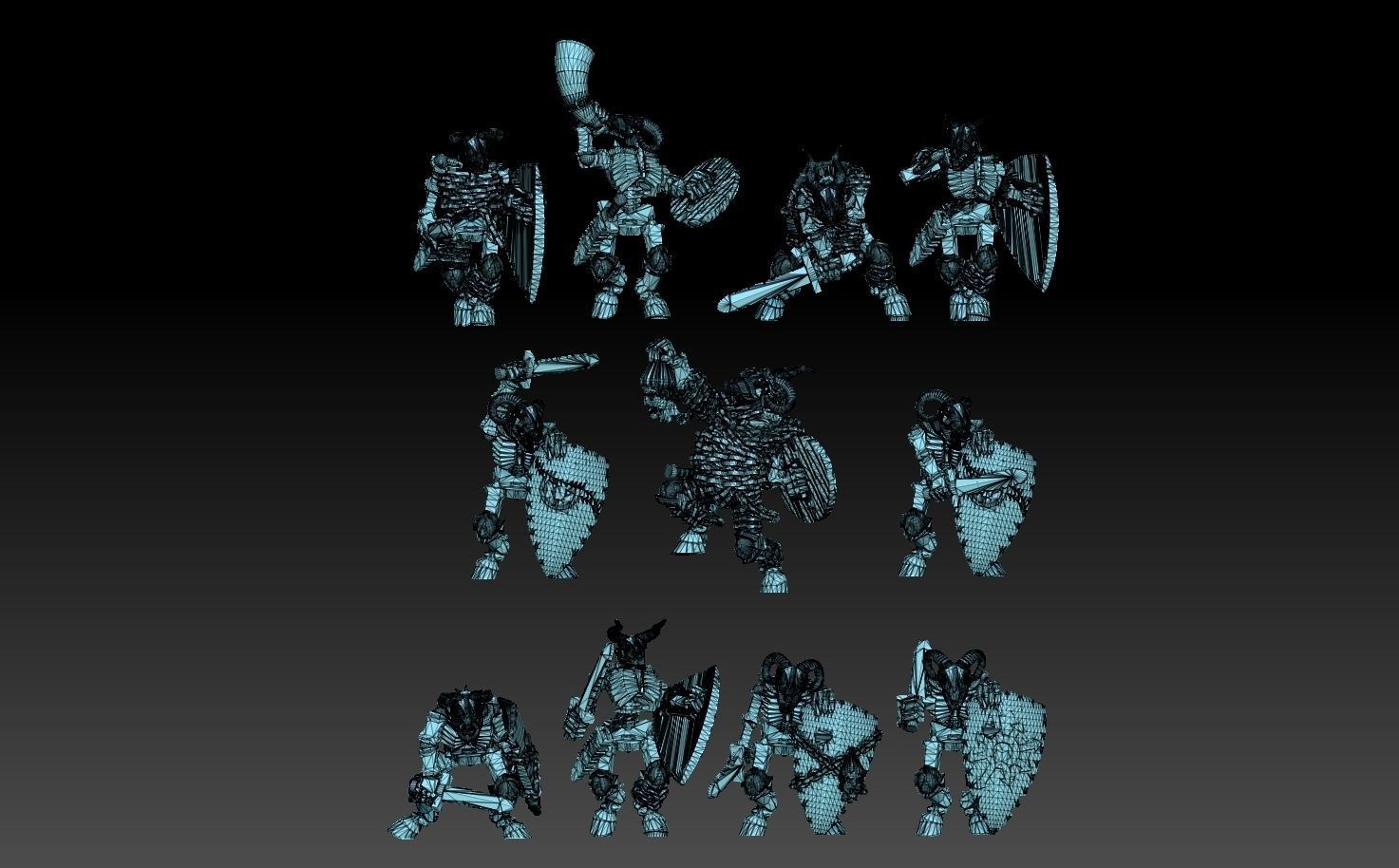 Undead Beastmen Light Swordsmen 3D print model_9