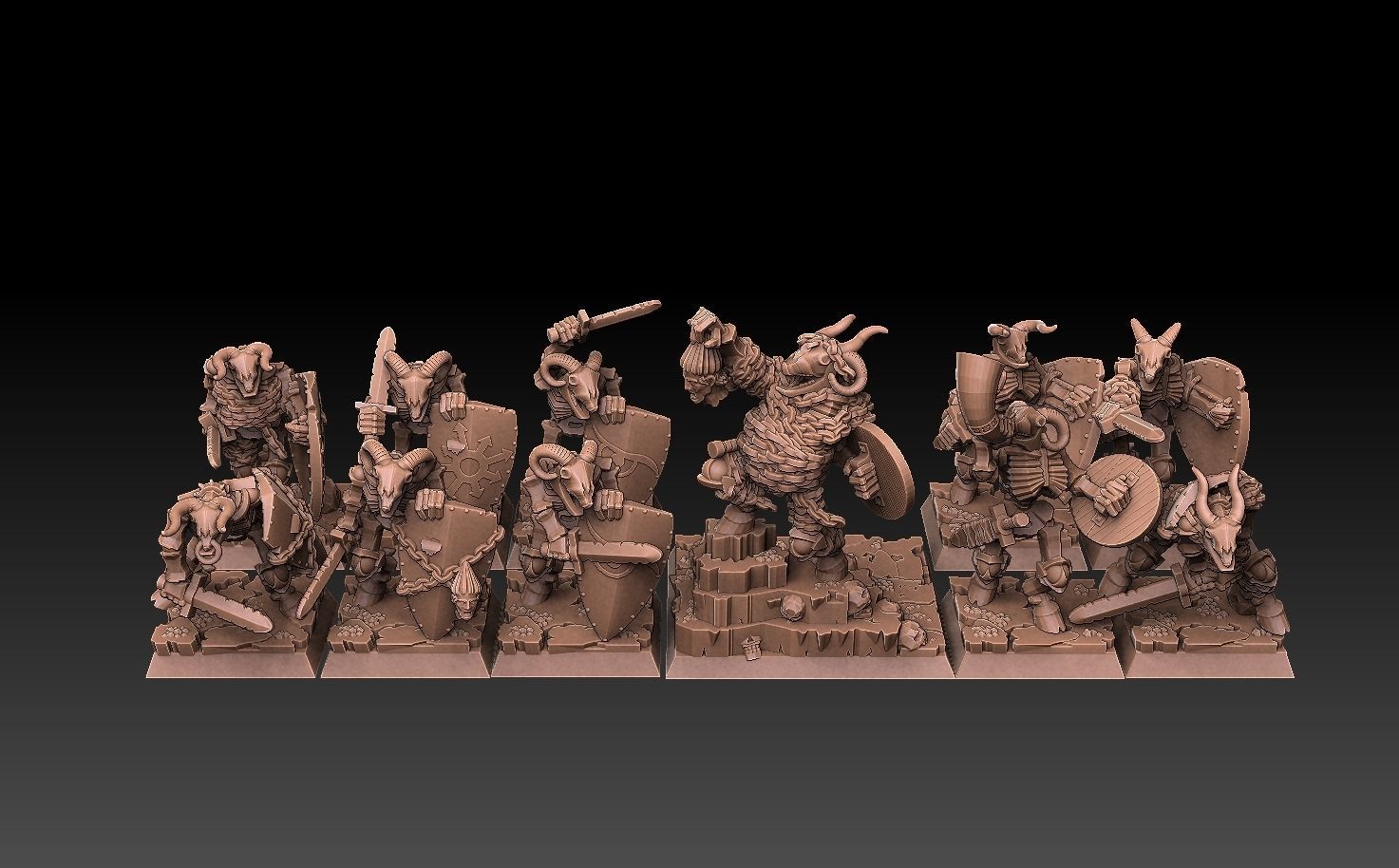 Undead Beastmen Light Swordsmen 3D print model_6