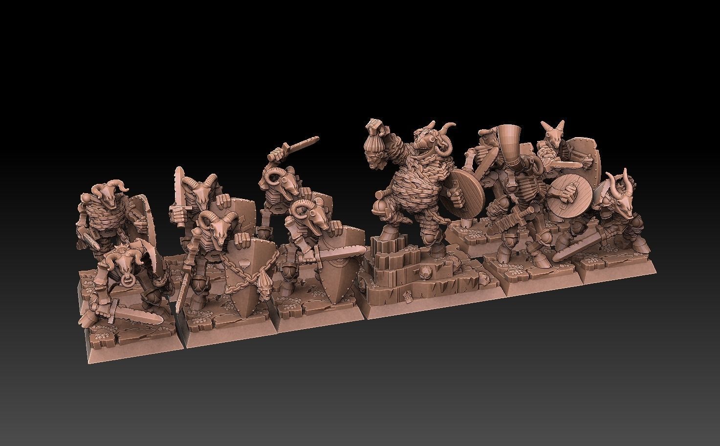 Undead Beastmen Light Swordsmen 3D print model_7