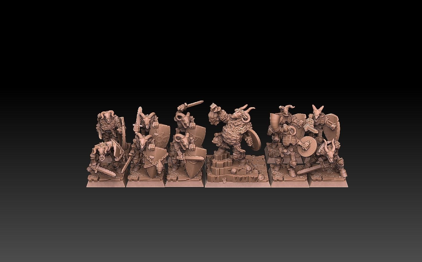 Undead Beastmen Light Swordsmen 3D print model_5