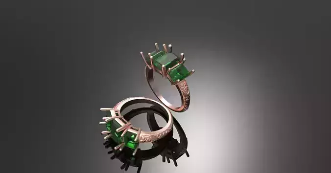 TEXTURE EMERALD RING