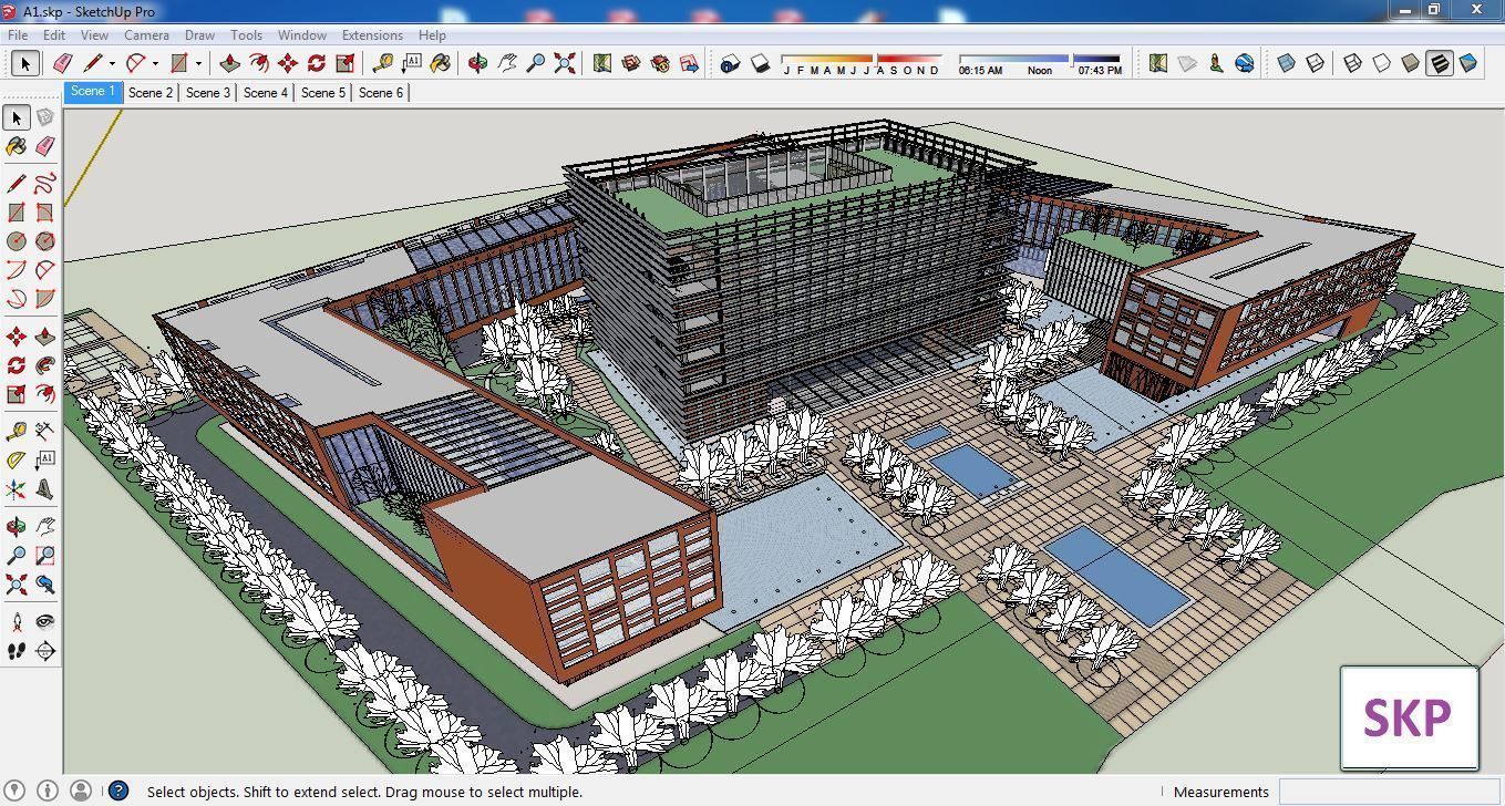 Sketchup Office building AA1 3D model_1