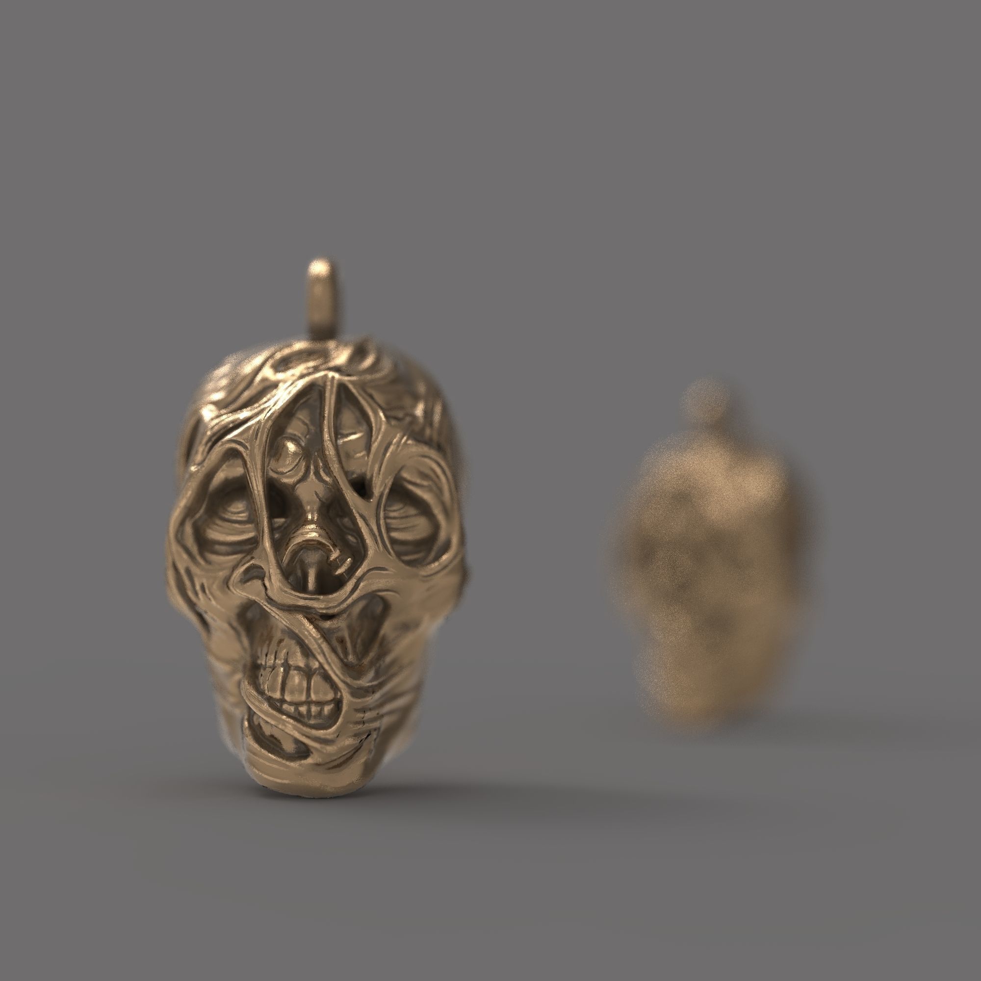 Skull pendant 3D print model_5