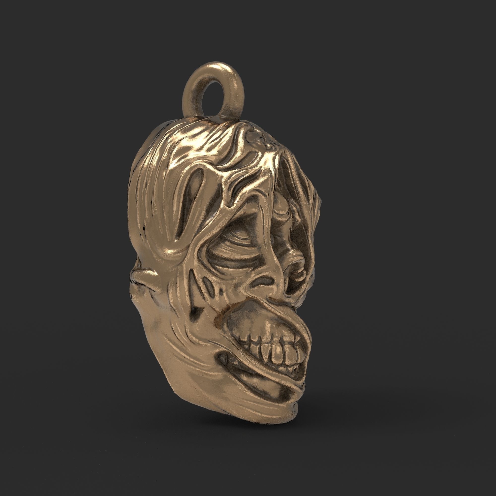 Skull pendant 3D print model_2