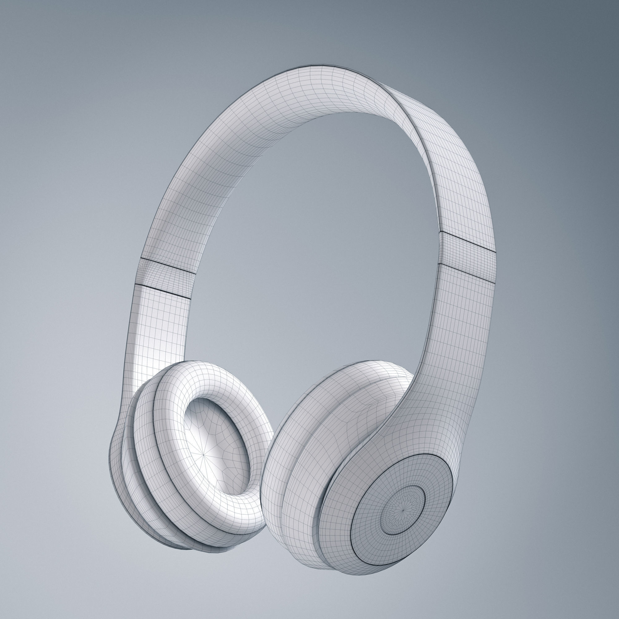 Headphones DJ Over-Ear Low-Poly Low-poly 3D model_1