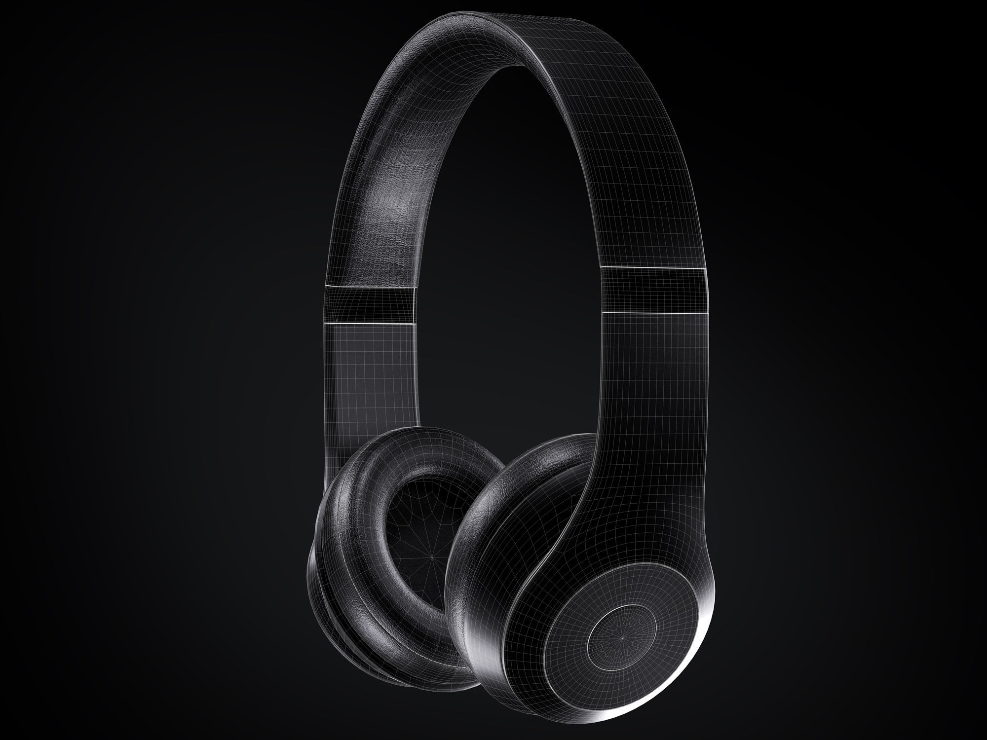 Headphones DJ Over-Ear Low-Poly Low-poly 3D model_6