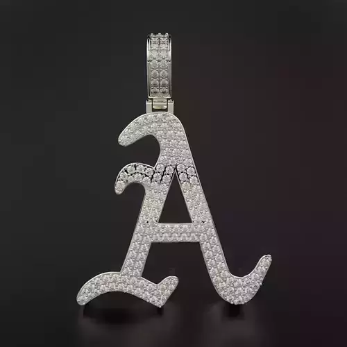 A Pendant rose gold letter with diamonds