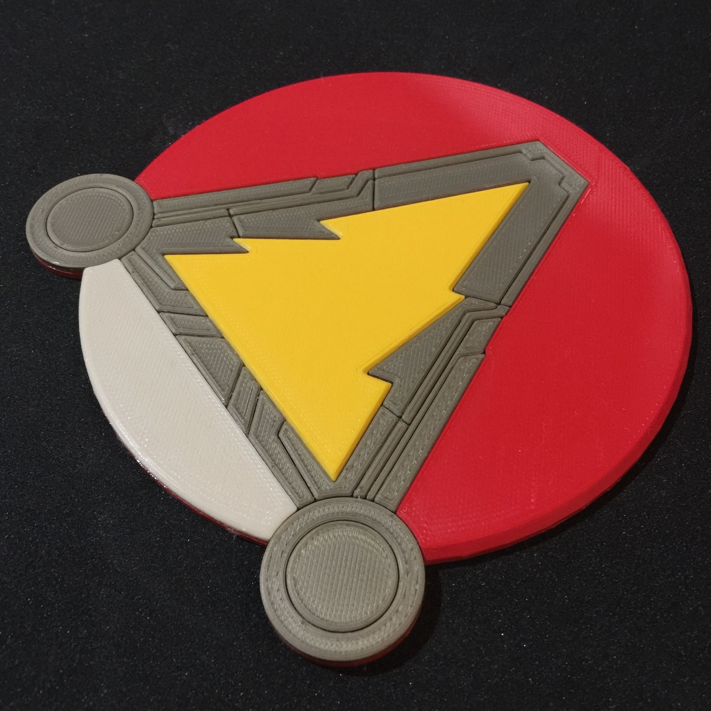 Shazam Emblem Coaster 3D print model_3