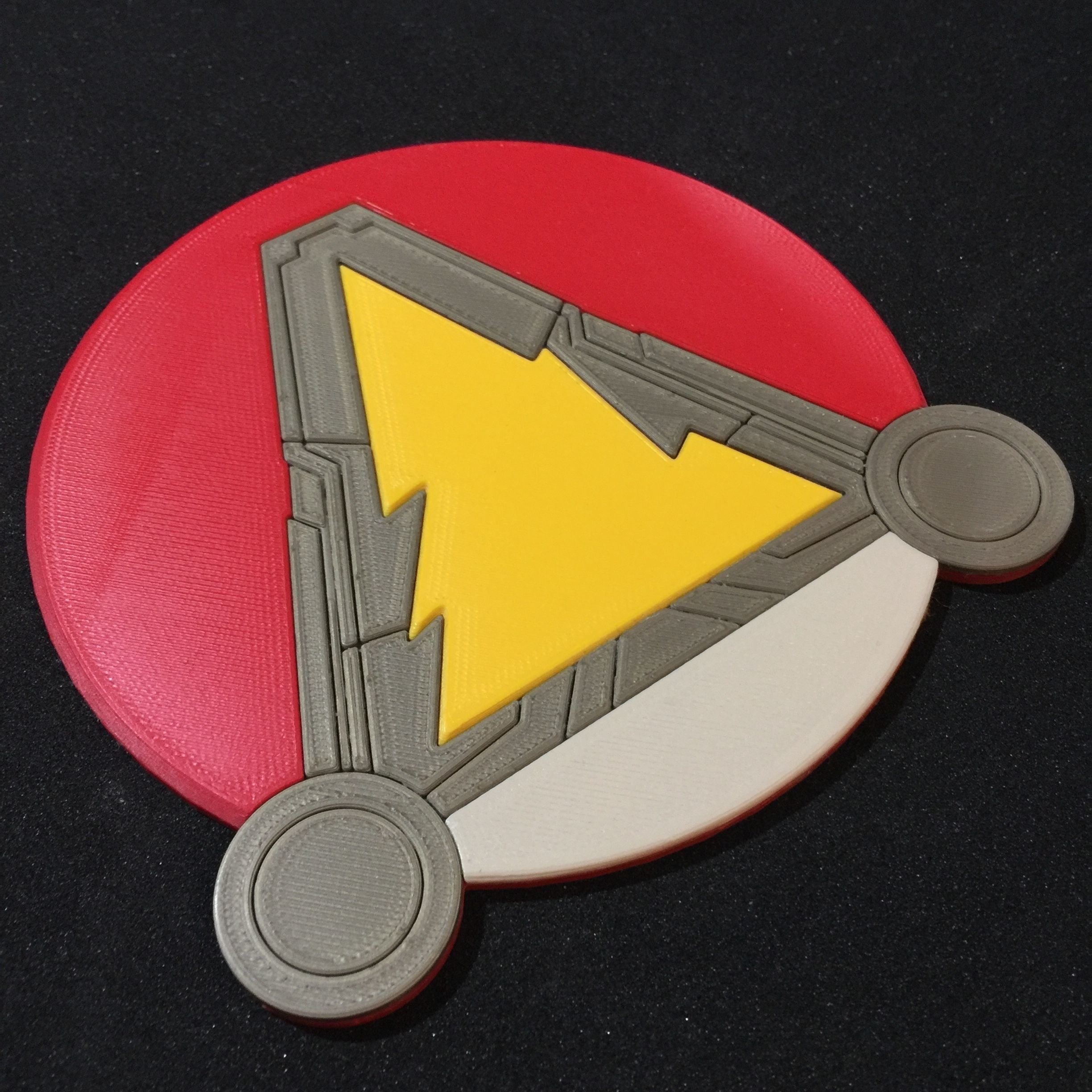 Shazam Emblem Coaster 3D print model_2