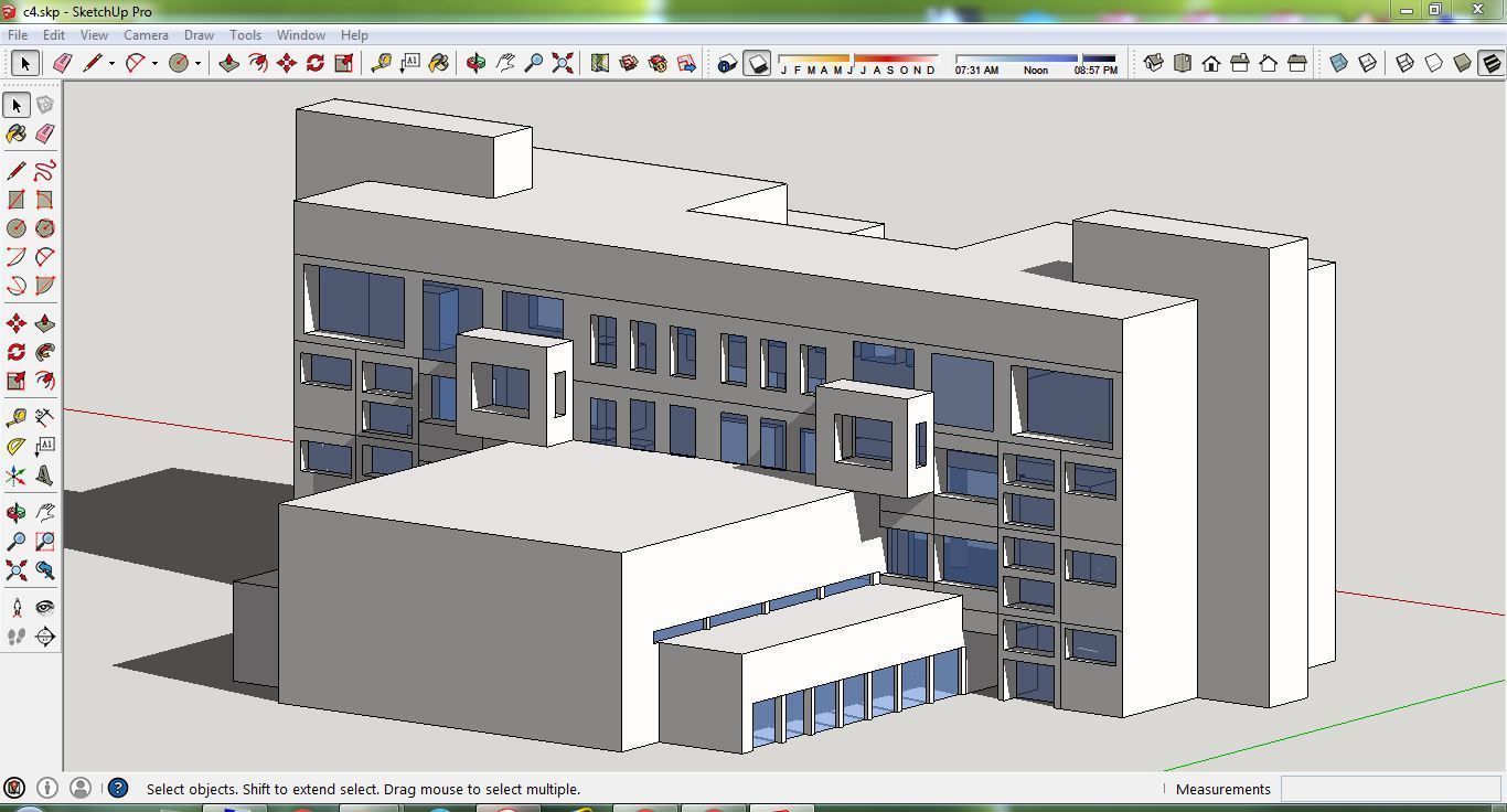Sketchup Office building C4 Free 3D model_1