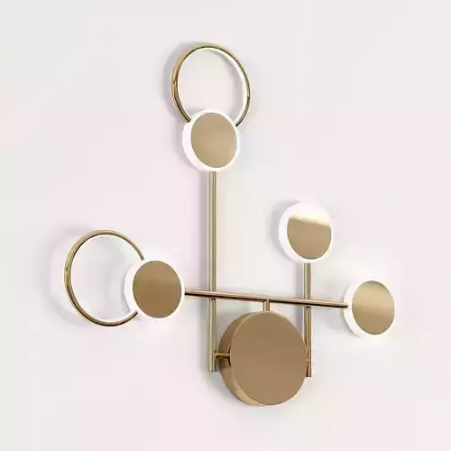 zingy brass wall sconce with four circles