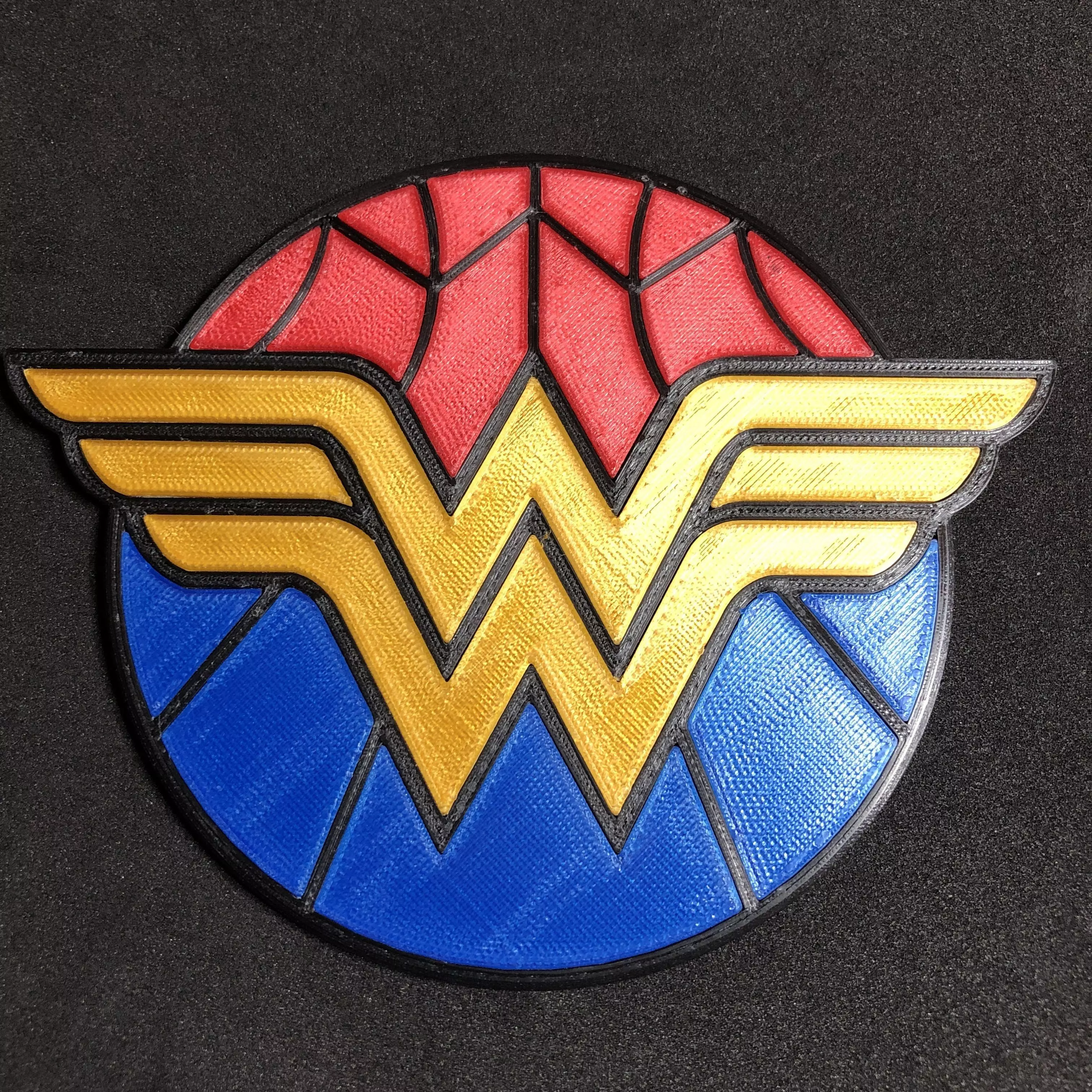 Wonder Woman Emblem Coaster 3D print model