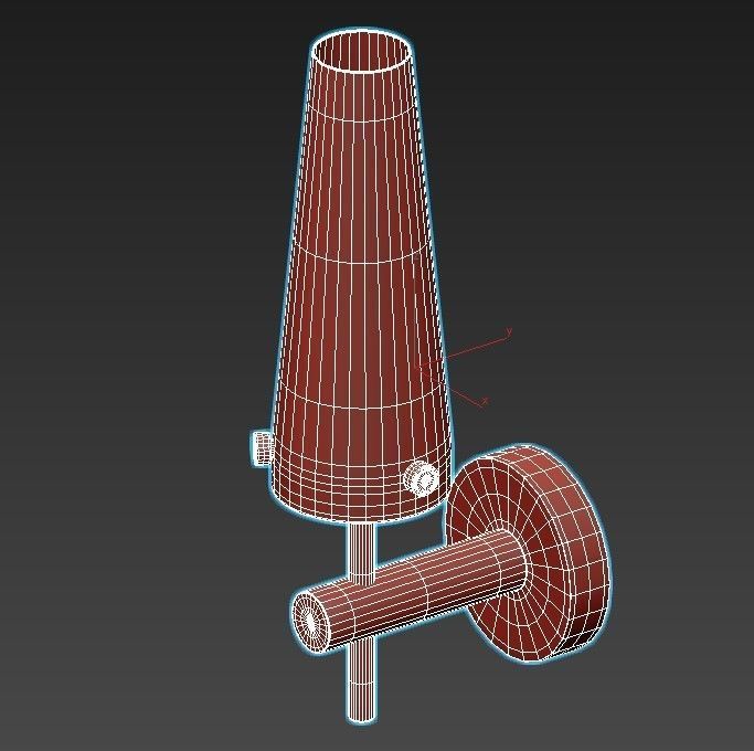 maxima1 modern wall sconce with glass shade 3D model_2