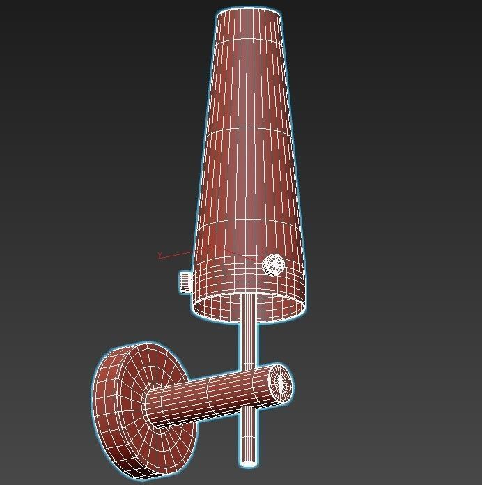 maxima1 modern wall sconce with glass shade 3D model_3