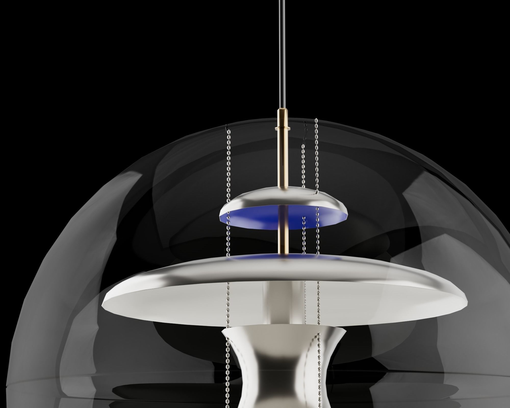 Spherical Futuristic fashionable chandelier pbr game ready Low-poly 3D model_5